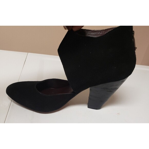 Report Signature Womens Black Suede Ankle Strap Block Heel Dress Shoes Sz 10 POE - Picture 2 of 15